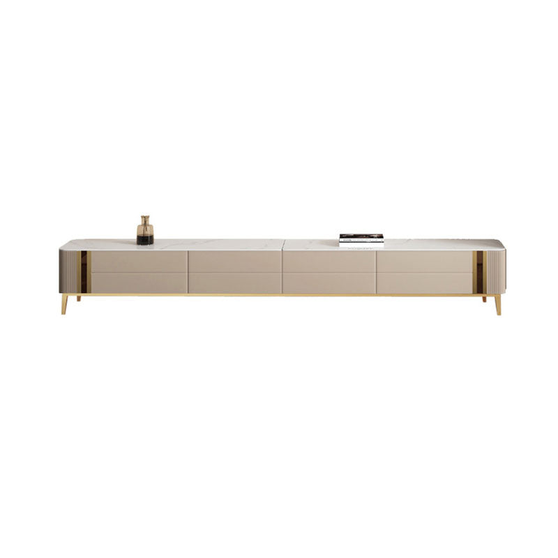 Contemporary Media Console Stone TV Media Stand with 4 Drawers