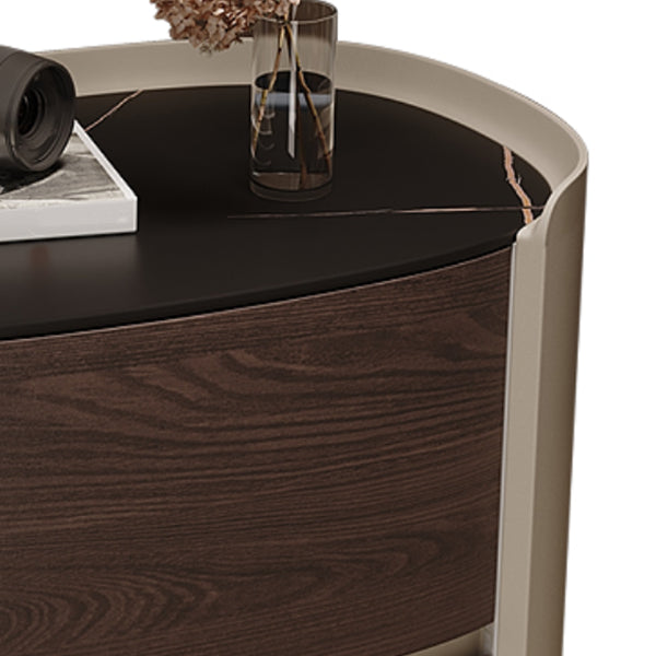 Contemporary Night Table Storage Accent Table Nightstand with 2 Drawers for Home