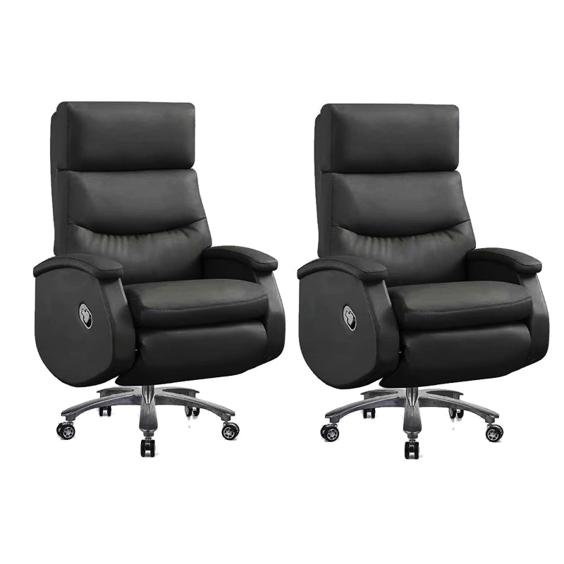 Modern Slide Office Chair Leather Adjustable Seat Height Desk Chair with Wheels