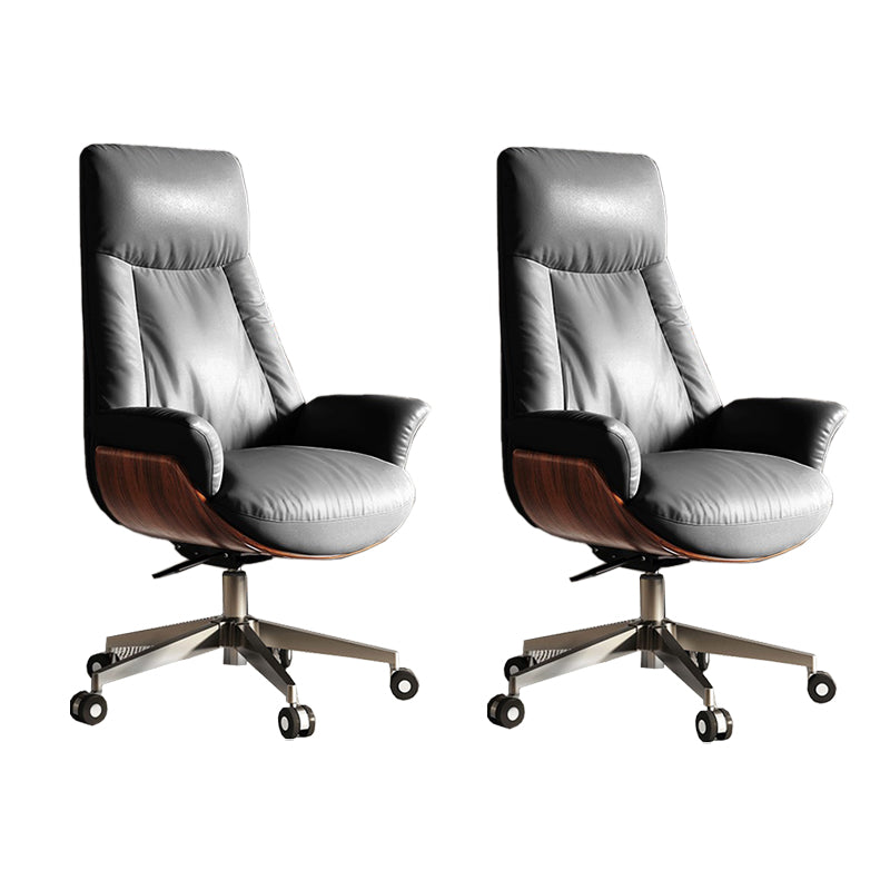 Modern Slide Office Chair Armless Leather Adjustable Seat Height Chair with Wheels