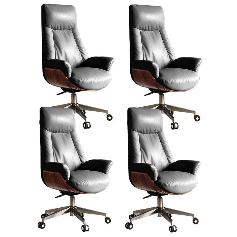 Modern Slide Office Chair Armless Leather Adjustable Seat Height Chair with Wheels