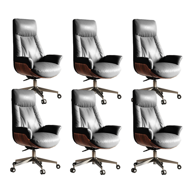 Modern Slide Office Chair Armless Leather Adjustable Seat Height Chair with Wheels