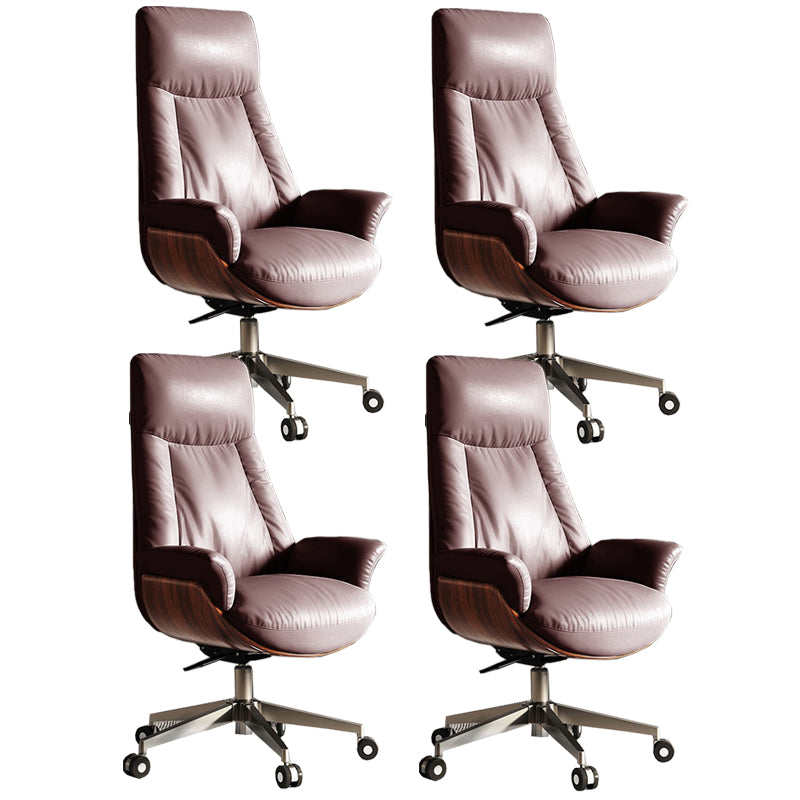 Modern Slide Office Chair Armless Leather Adjustable Seat Height Chair with Wheels