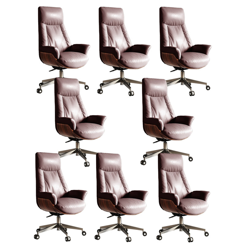 Modern Slide Office Chair Armless Leather Adjustable Seat Height Chair with Wheels