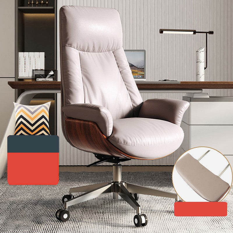 Modern Slide Office Chair Armless Leather Adjustable Seat Height Chair with Wheels