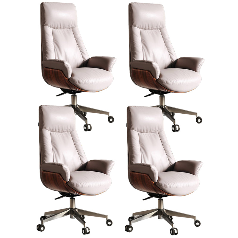 Modern Slide Office Chair Armless Leather Adjustable Seat Height Chair with Wheels