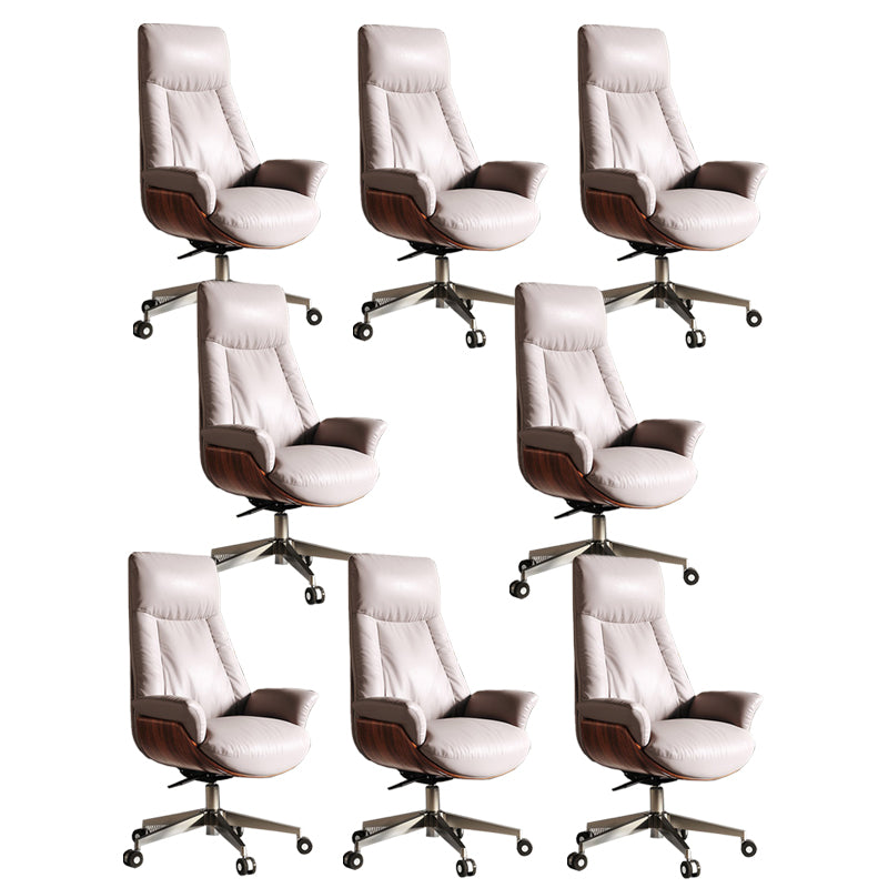 Modern Slide Office Chair Armless Leather Adjustable Seat Height Chair with Wheels