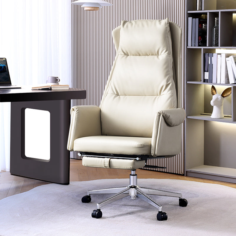 Modern Slide Office Chair Armless Leather Adjustable Seat Height Desk Chair with Wheels