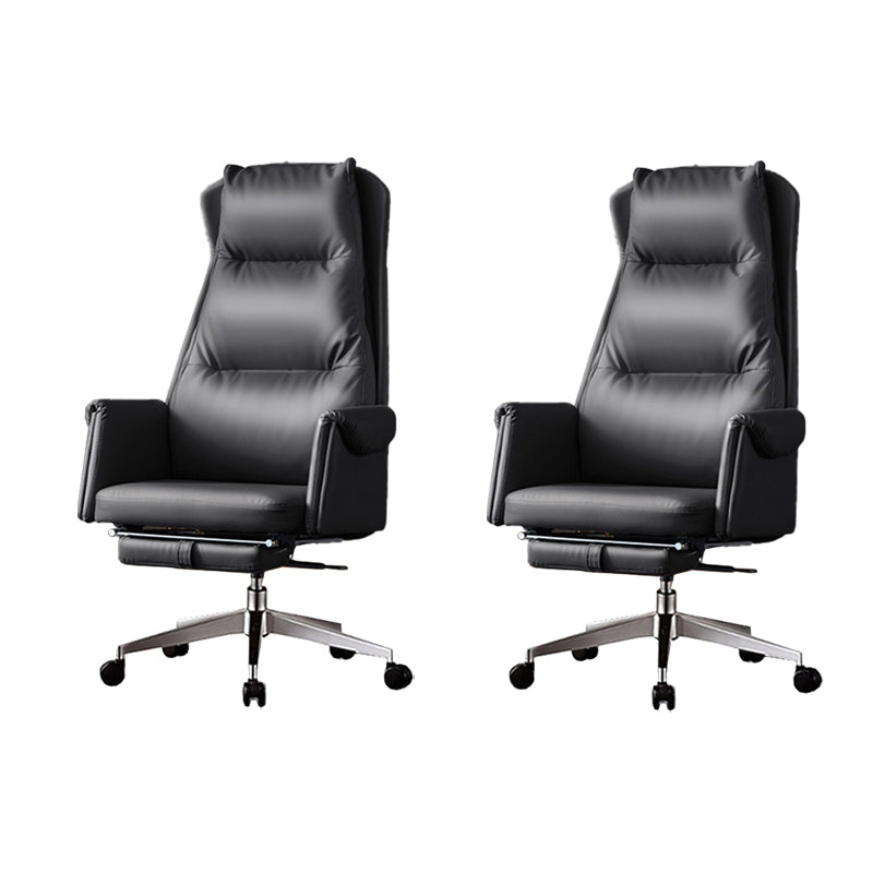 Modern Slide Office Chair Armless Leather Adjustable Seat Height Desk Chair with Wheels