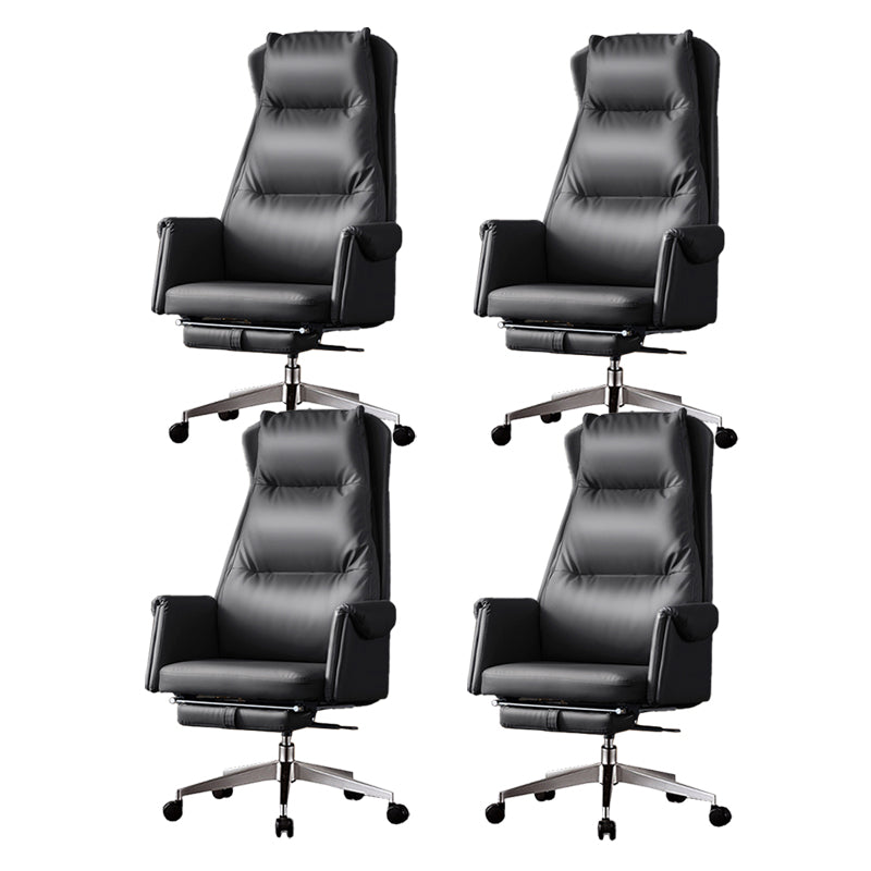 Modern Slide Office Chair Armless Leather Adjustable Seat Height Desk Chair with Wheels