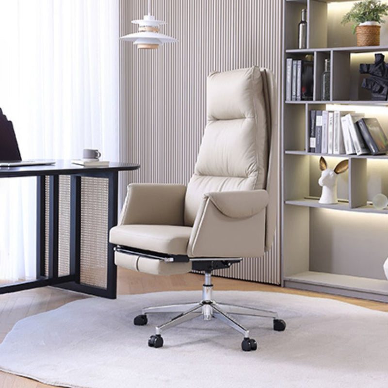 Modern Slide Office Chair Armless Leather Adjustable Seat Height Desk Chair with Wheels