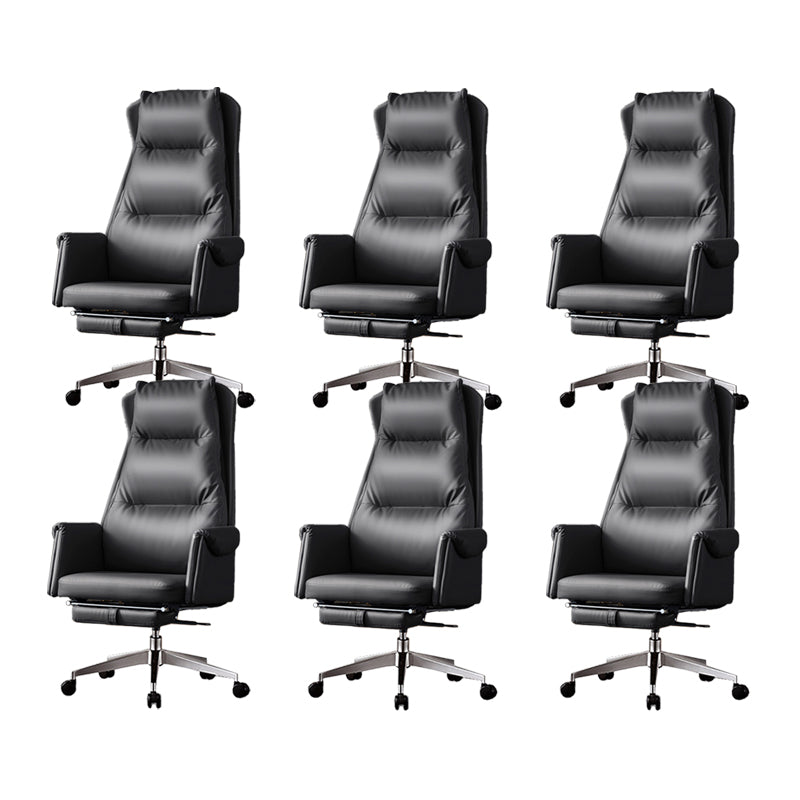 Modern Slide Office Chair Armless Leather Adjustable Seat Height Desk Chair with Wheels