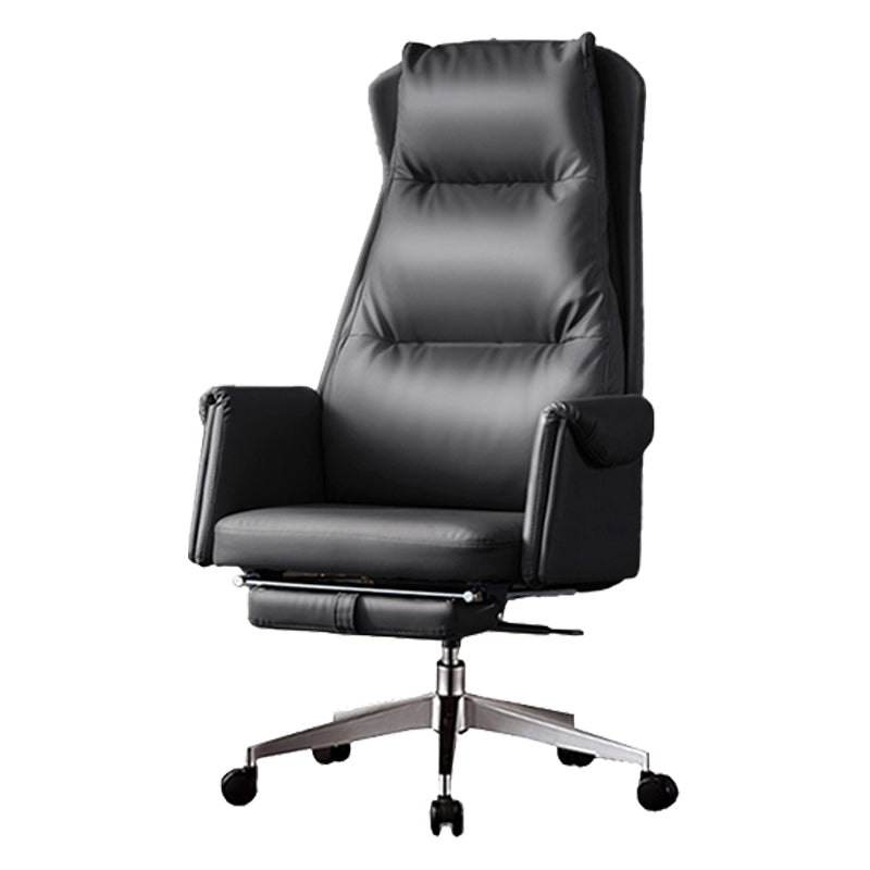 Modern Slide Office Chair Armless Leather Adjustable Seat Height Desk Chair with Wheels