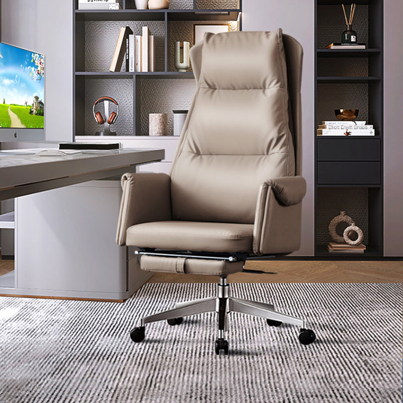 Modern Slide Office Chair Armless Leather Adjustable Seat Height Desk Chair with Wheels