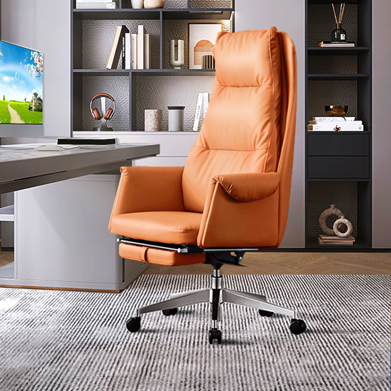 Modern Slide Office Chair Armless Leather Adjustable Seat Height Desk Chair with Wheels