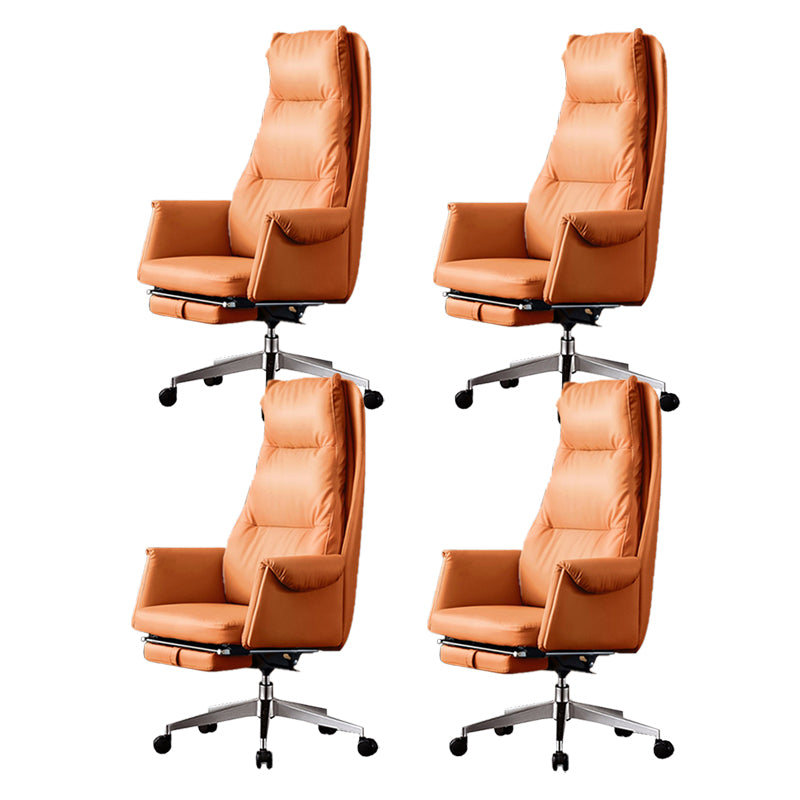 Modern Slide Office Chair Armless Leather Adjustable Seat Height Desk Chair with Wheels