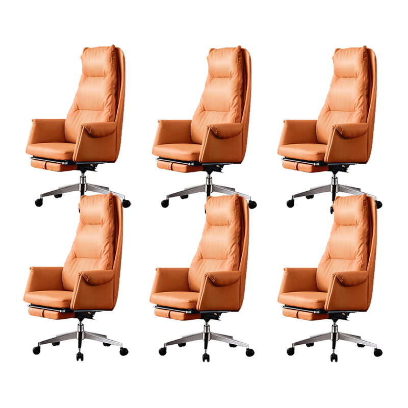 Modern Slide Office Chair Armless Leather Adjustable Seat Height Desk Chair with Wheels