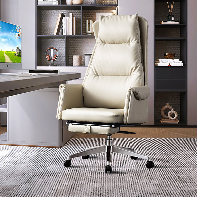 Modern Slide Office Chair Armless Leather Adjustable Seat Height Desk Chair with Wheels