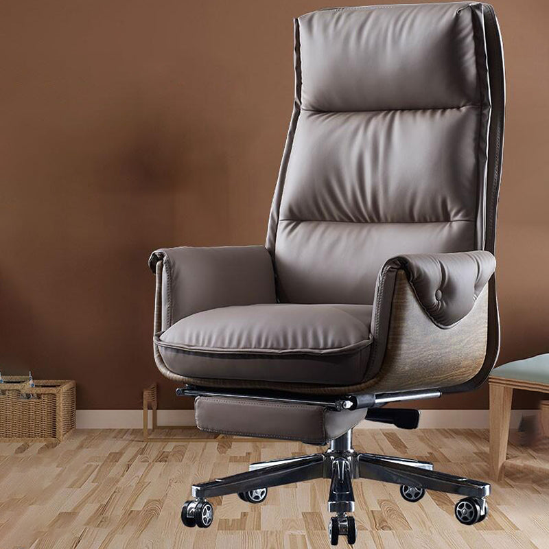 Modern Slide Office Chair Leather Armless Adjustable Seat Height Chair with Wheels