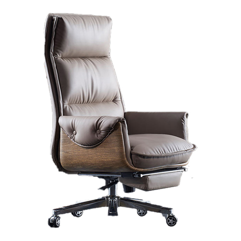 Modern Slide Office Chair Leather Armless Adjustable Seat Height Chair with Wheels