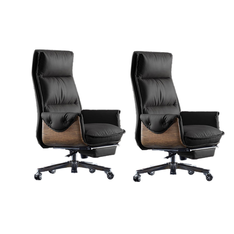 Modern Slide Office Chair Leather Armless Adjustable Seat Height Chair with Wheels