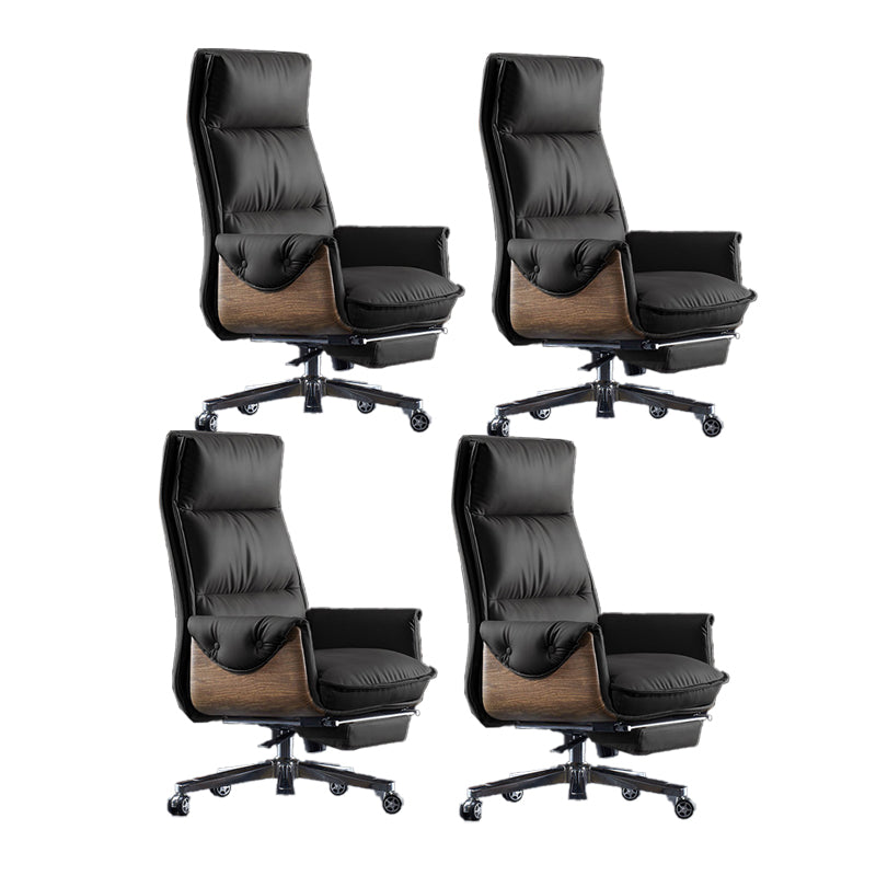 Modern Slide Office Chair Leather Armless Adjustable Seat Height Chair with Wheels