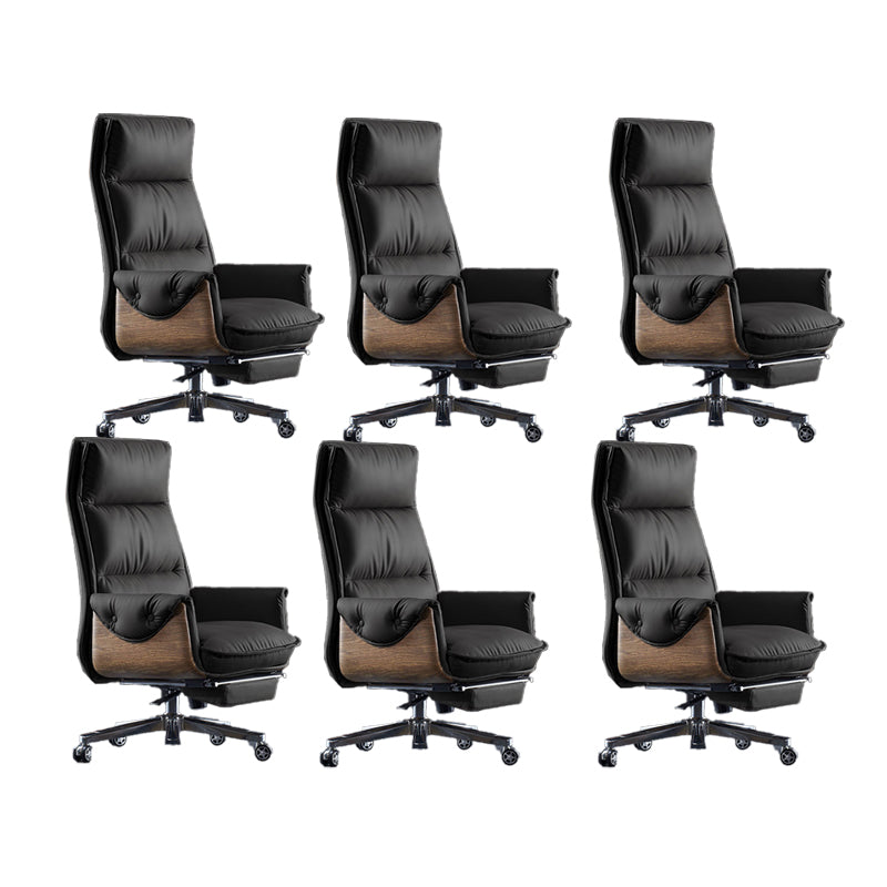 Modern Slide Office Chair Leather Armless Adjustable Seat Height Chair with Wheels