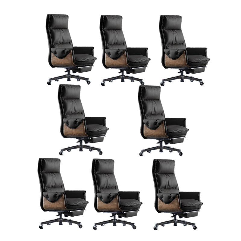 Modern Slide Office Chair Leather Armless Adjustable Seat Height Chair with Wheels