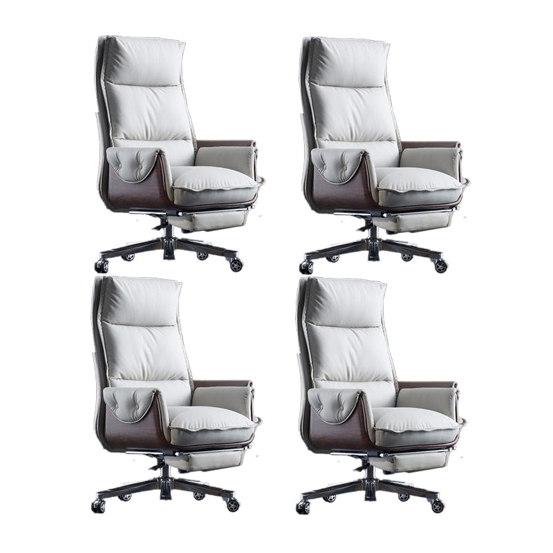 Modern Slide Office Chair Leather Armless Adjustable Seat Height Chair with Wheels