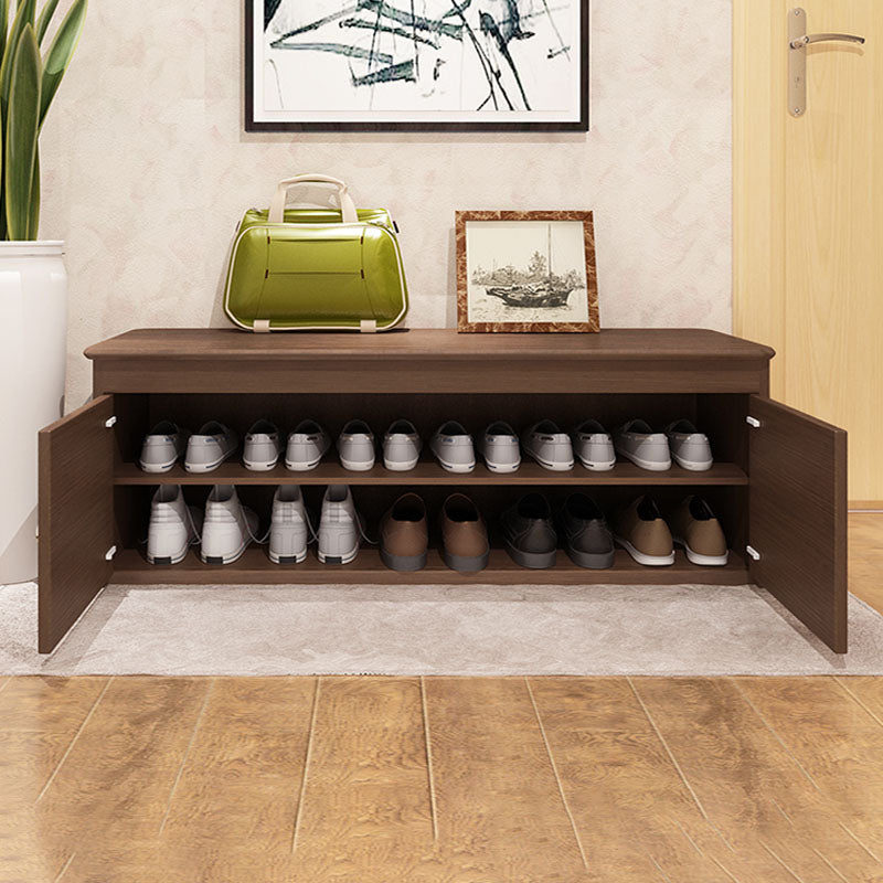 Modern Entryway Bench Wooden Seating Bench with Shoe Storage , 14" W