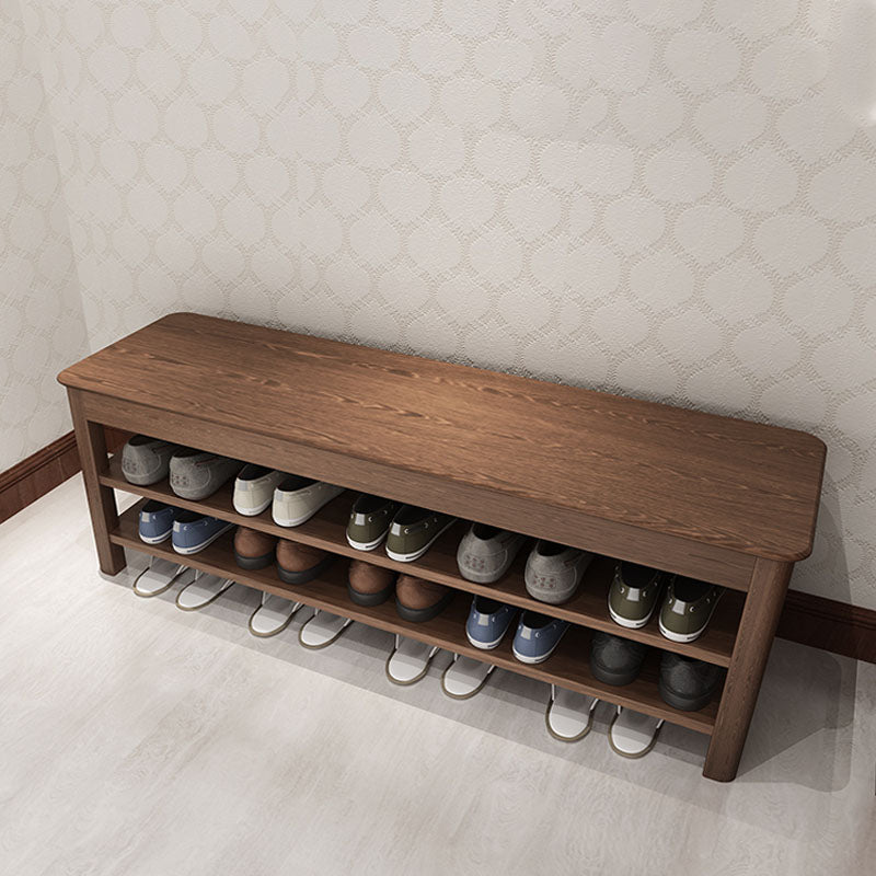 Modern Entryway Bench Wooden Seating Bench with Shoe Storage , 14" Width