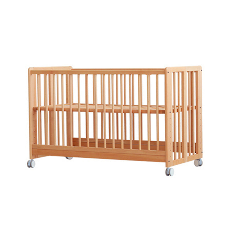 Adjustable 2-in-1 Folding Crib 31.9" H Baby Crib with Mattress and Casters