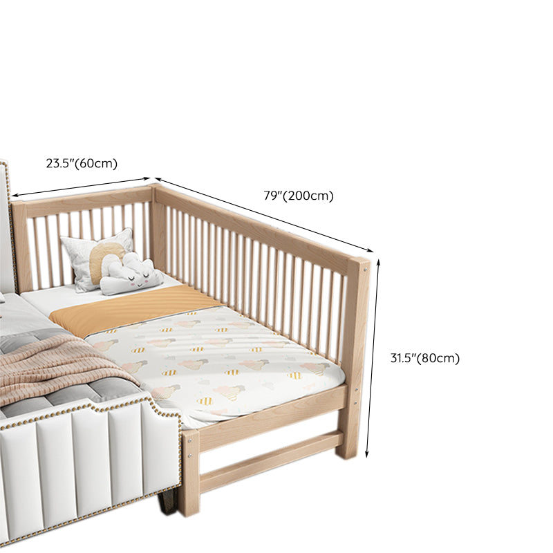 Solid Wood Crib 2-in-1 Convertible Crib with Mattress and Guardrails