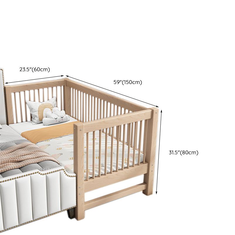 Solid Wood Crib 2-in-1 Convertible Crib with Mattress and Guardrails