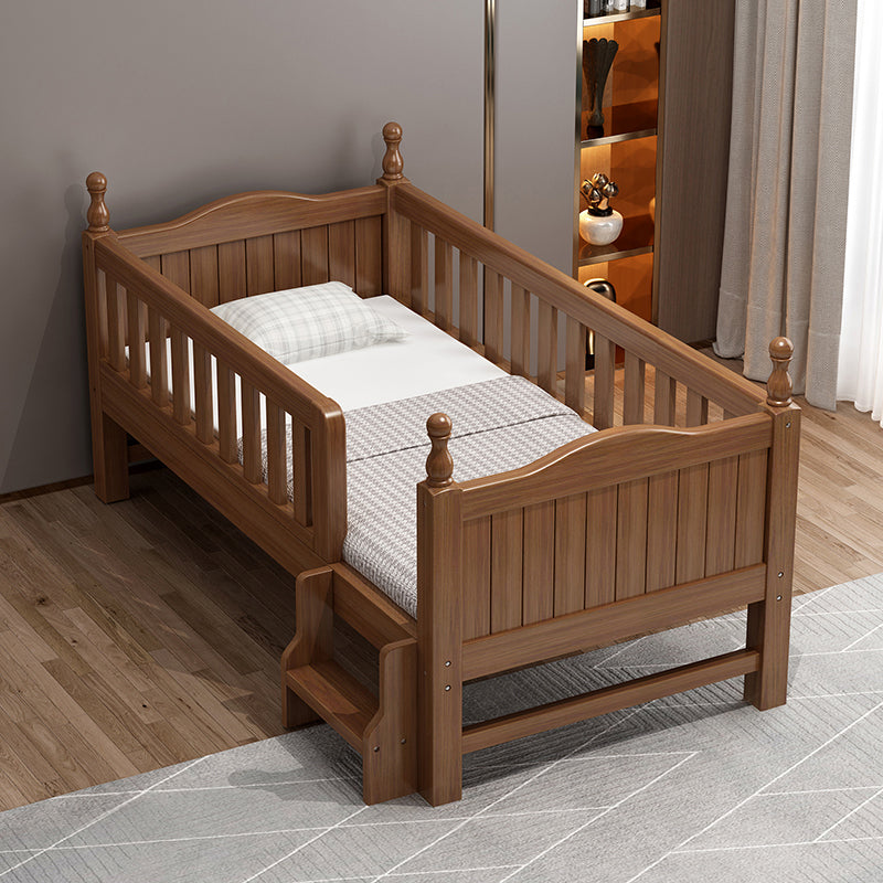 Mini Convertible Baby Crib in Brown Traditional Solid Wood Crib