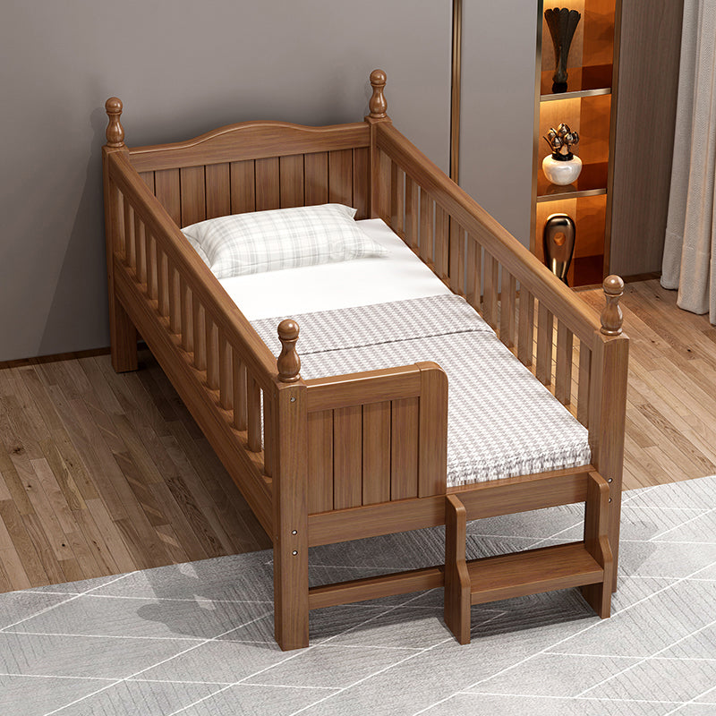 Mini Convertible Baby Crib in Brown Traditional Solid Wood Crib