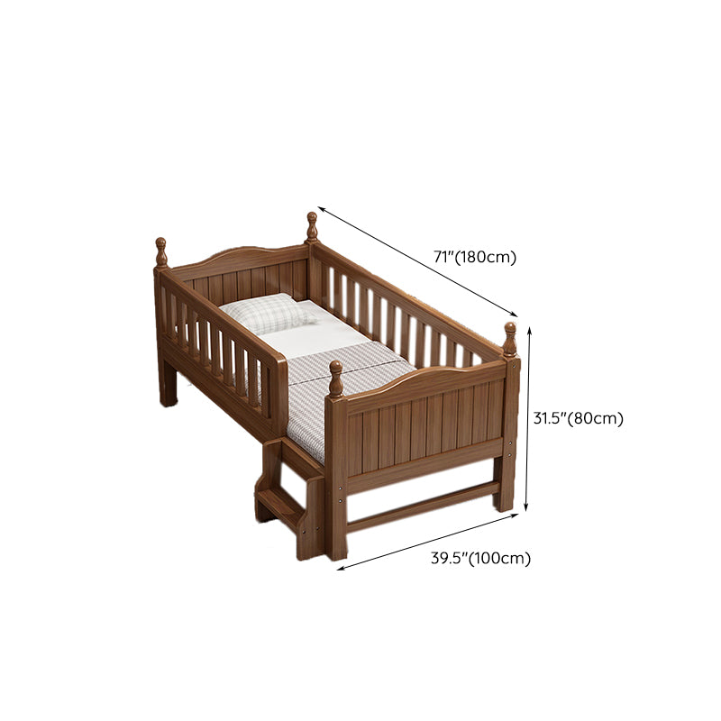 Mini Convertible Baby Crib in Brown Traditional Solid Wood Crib