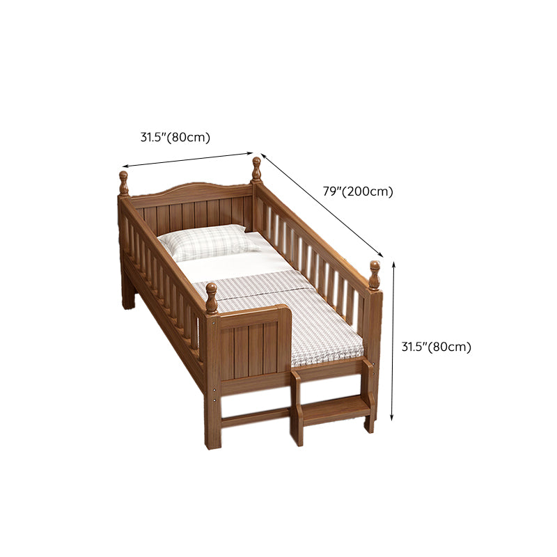 Mini Convertible Baby Crib in Brown Traditional Solid Wood Crib