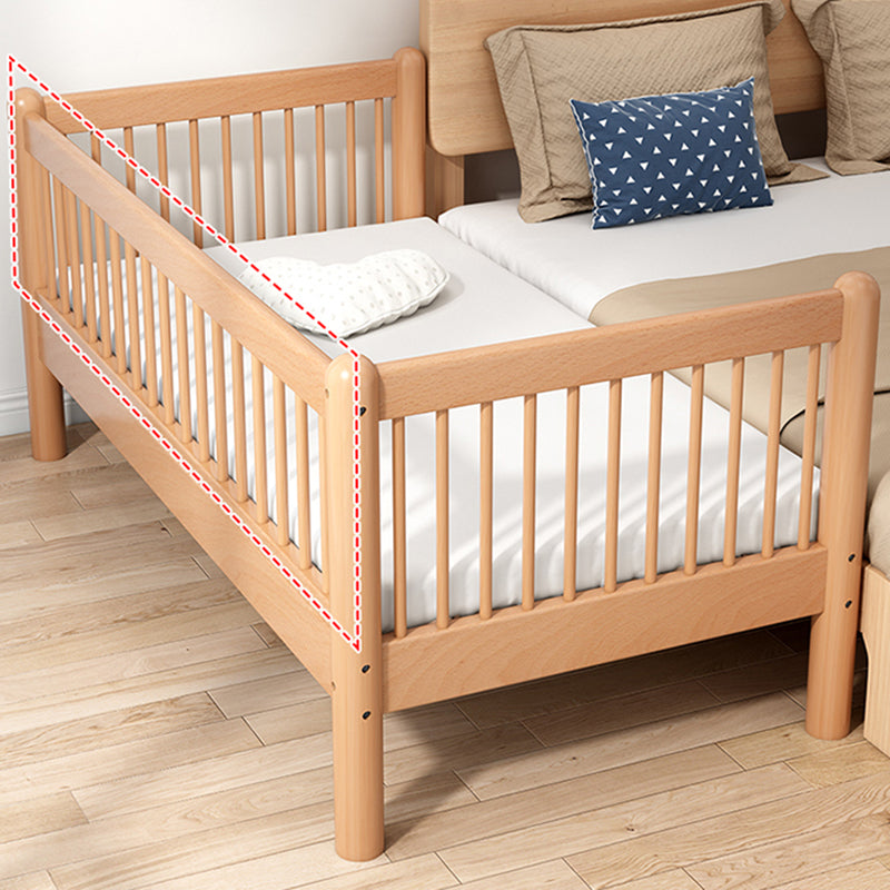 Convertible Crib in Natural Standard Wood Crib with Guardrails