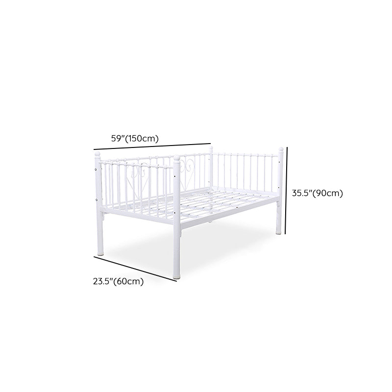 Metal Fixed Side Crib in White Mattress Included Crib with Guardrail