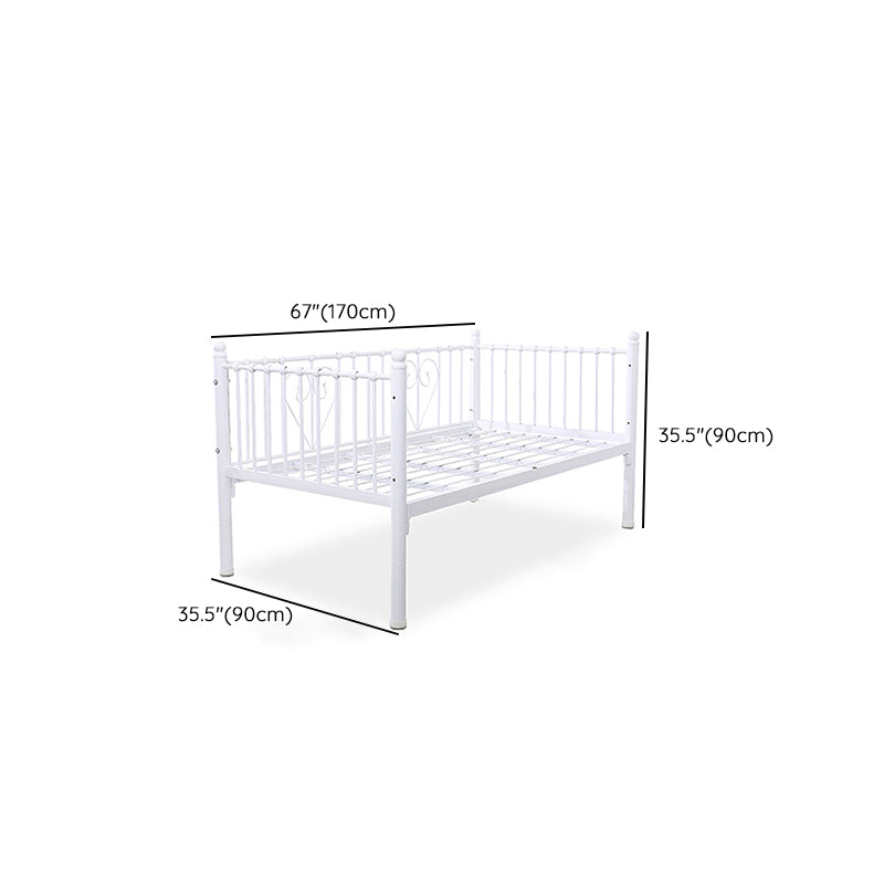 Metal Fixed Side Crib in White Mattress Included Crib with Guardrail