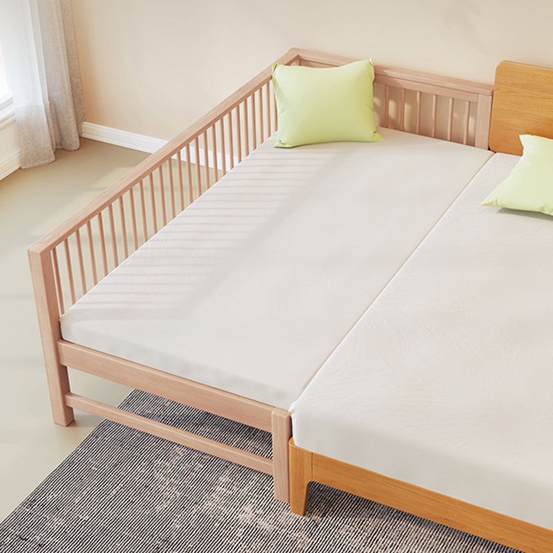 31.49" Tall Nursery Crib in Natural Baby Crib with Guardrails