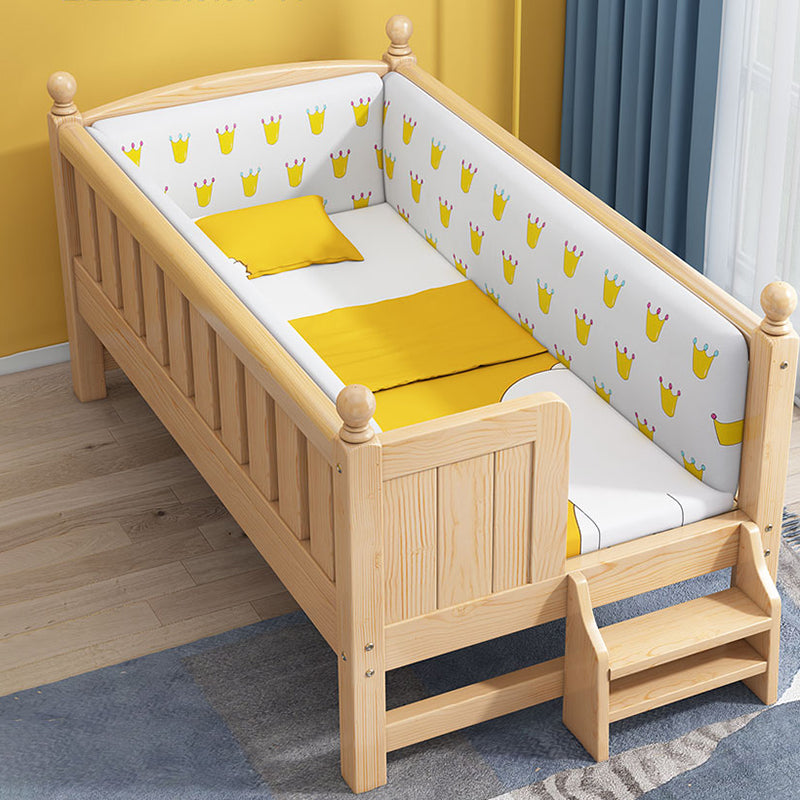 Modern Nursery Crib Solid Wood Nursery Crib Bed with Guardrail