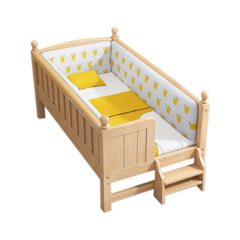 Modern Nursery Crib Solid Wood Nursery Crib Bed with Guardrail