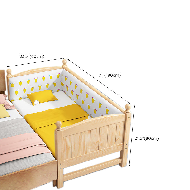 Modern Nursery Crib Solid Wood Nursery Crib Bed with Guardrail