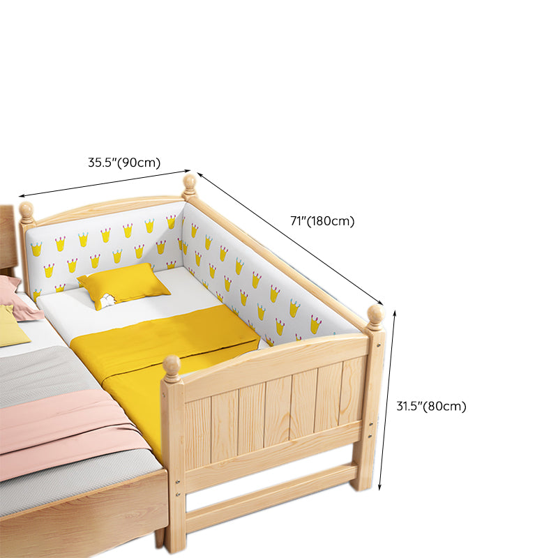 Modern Nursery Crib Solid Wood Nursery Crib Bed with Guardrail