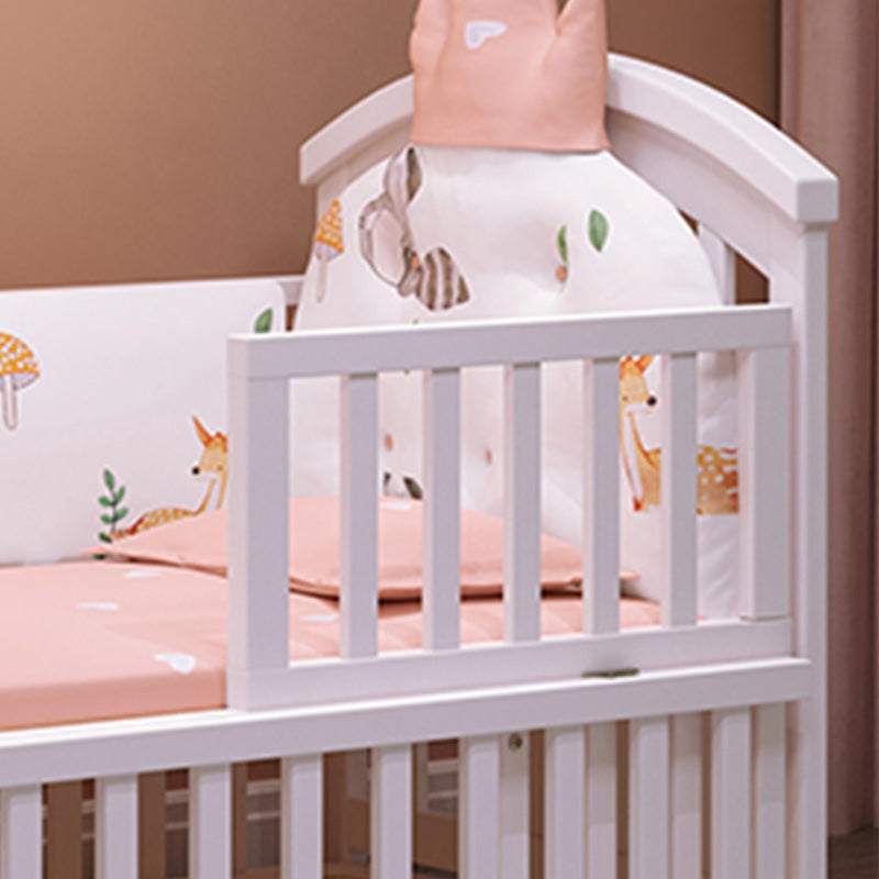 Modern Casters Nursery Crib Under Crib Storage Baby Crib with Guardrail