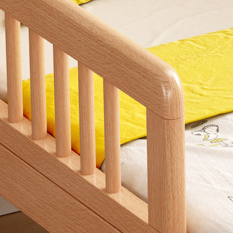 Scandinavian Nursery Crib Washed Natural Baby Crib with Guardrail