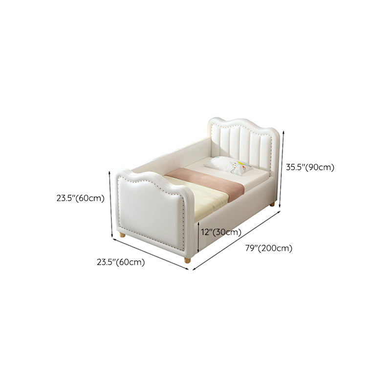 Modern Grey Nursery Crib Wooden Upholstered Rectangle Baby Crib