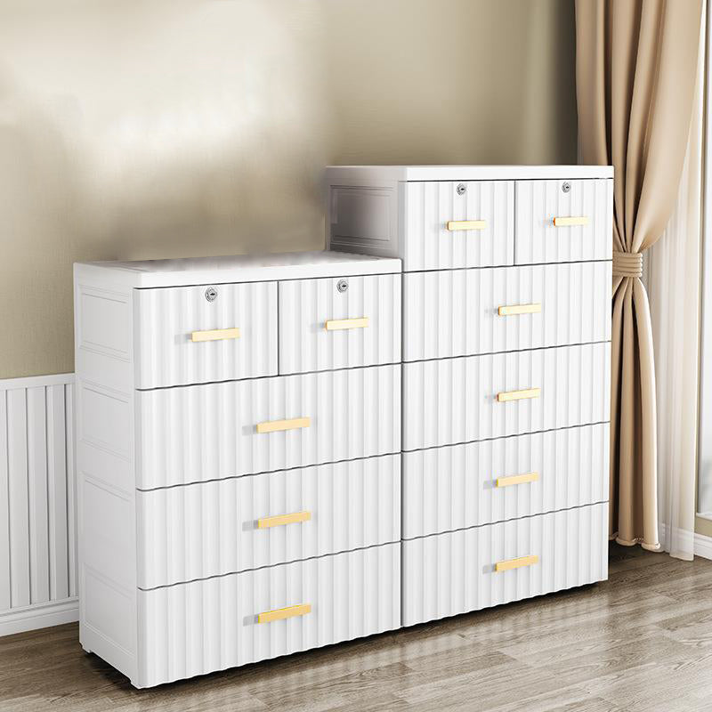 Plastic Chest Kids Nightstand Modern Nursery Dresser with 6 Drawers